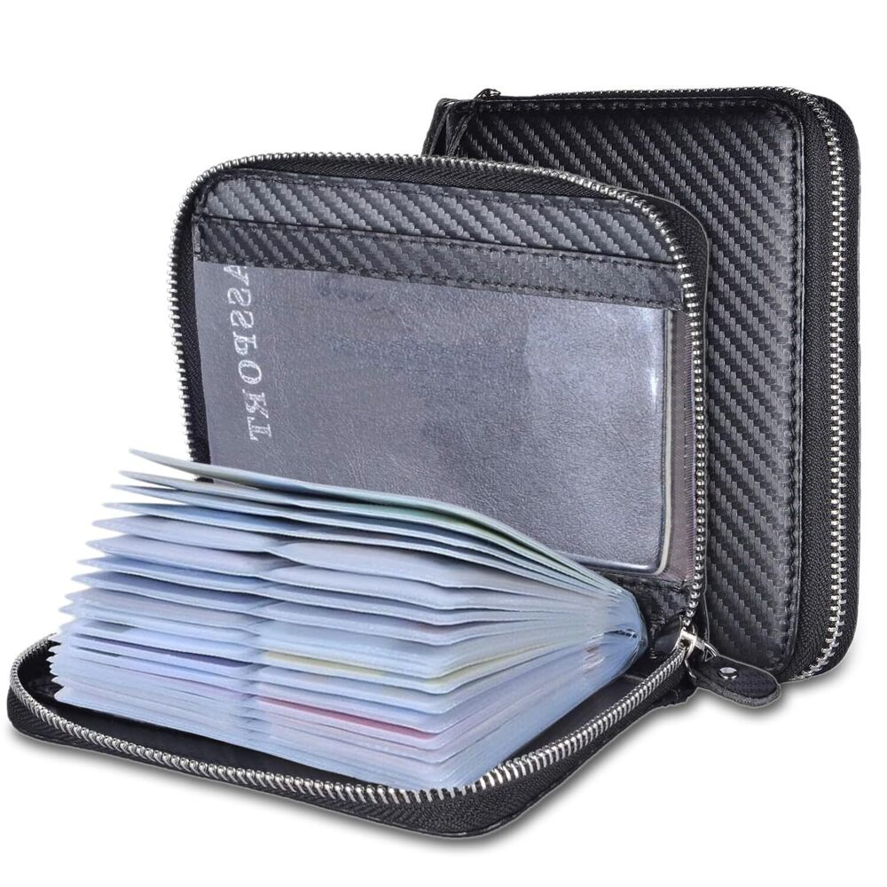 2997 Credit Card Holder Wallet Large Leather Passport Case 42 Card Slots